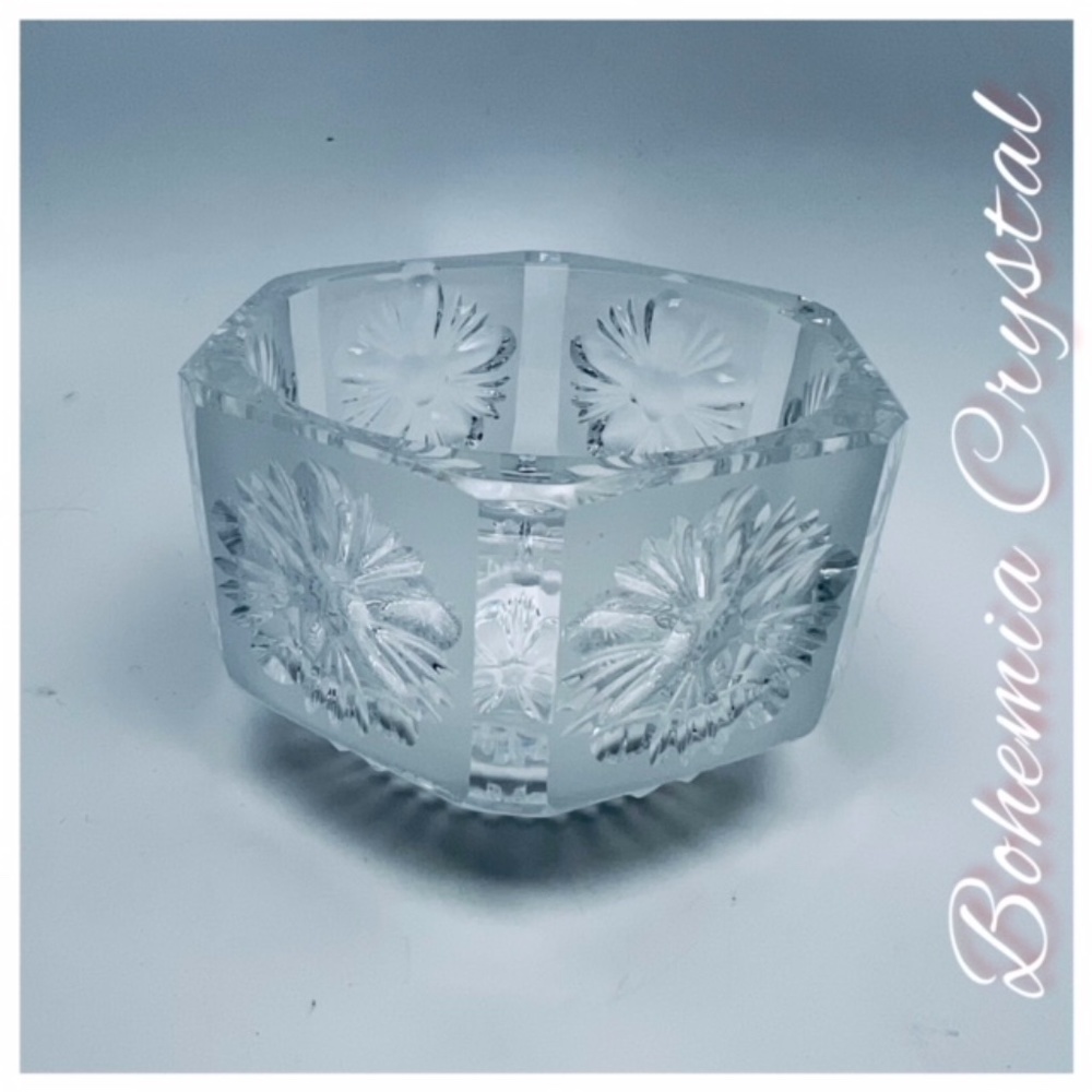 CZECH BOHEMIA CRYSTAL GLASS CANDY BOWL